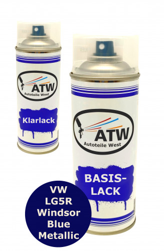 Autolack für VW LG5R WIndsor Blue Metallic+400ml Klarlack Set